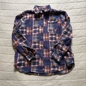 Worn Once! Sezane Max Shirt in Patchwork Plaid • Size 34/US 2